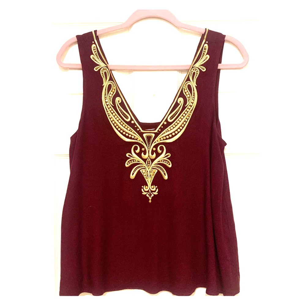 Lily Pulitzer Burgundy Holiday Top